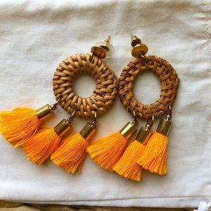Rattan Tassel Earrings